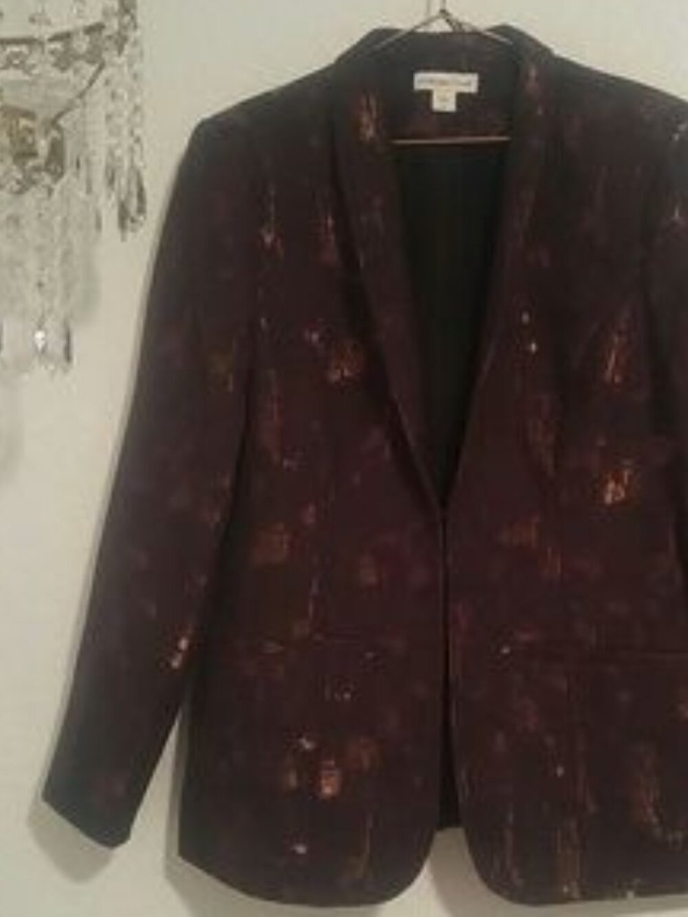 Coldwater Creek SZ 12 Copper & Brown Turn Up Slit Cuff Lined Jacket